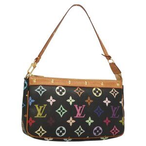 LOUIS VUITTON Monogram Multicolor Pochette Accessoires Black M92648 Auth 128468V